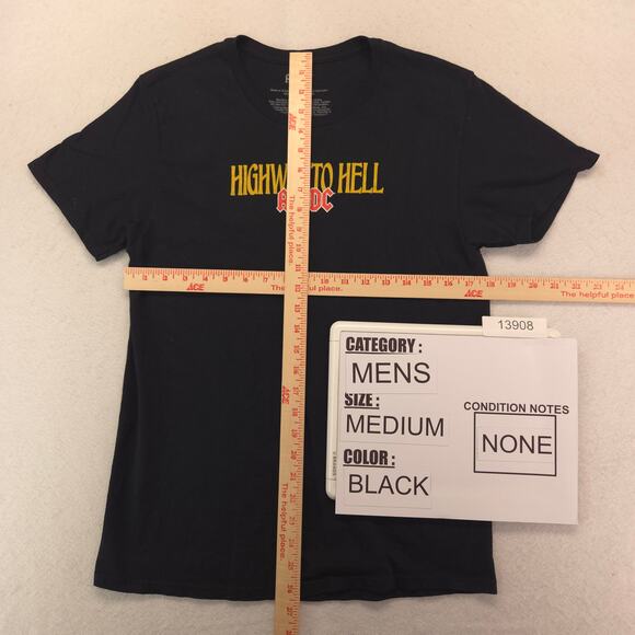 ACDC Highway To Hell Band Crew Neck Short Sleeve Graphic Shirt Mens Size M Black - Picture 5 of 9